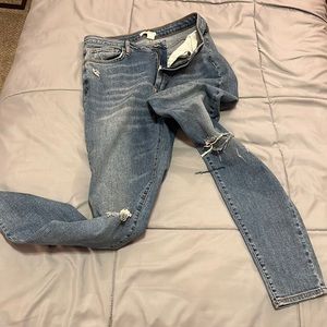 Mens Ripped Blue jeans slim fit